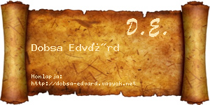 Dobsa Edvárd névjegykártya
